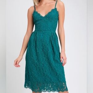 Lulu's Teal Lace Dress